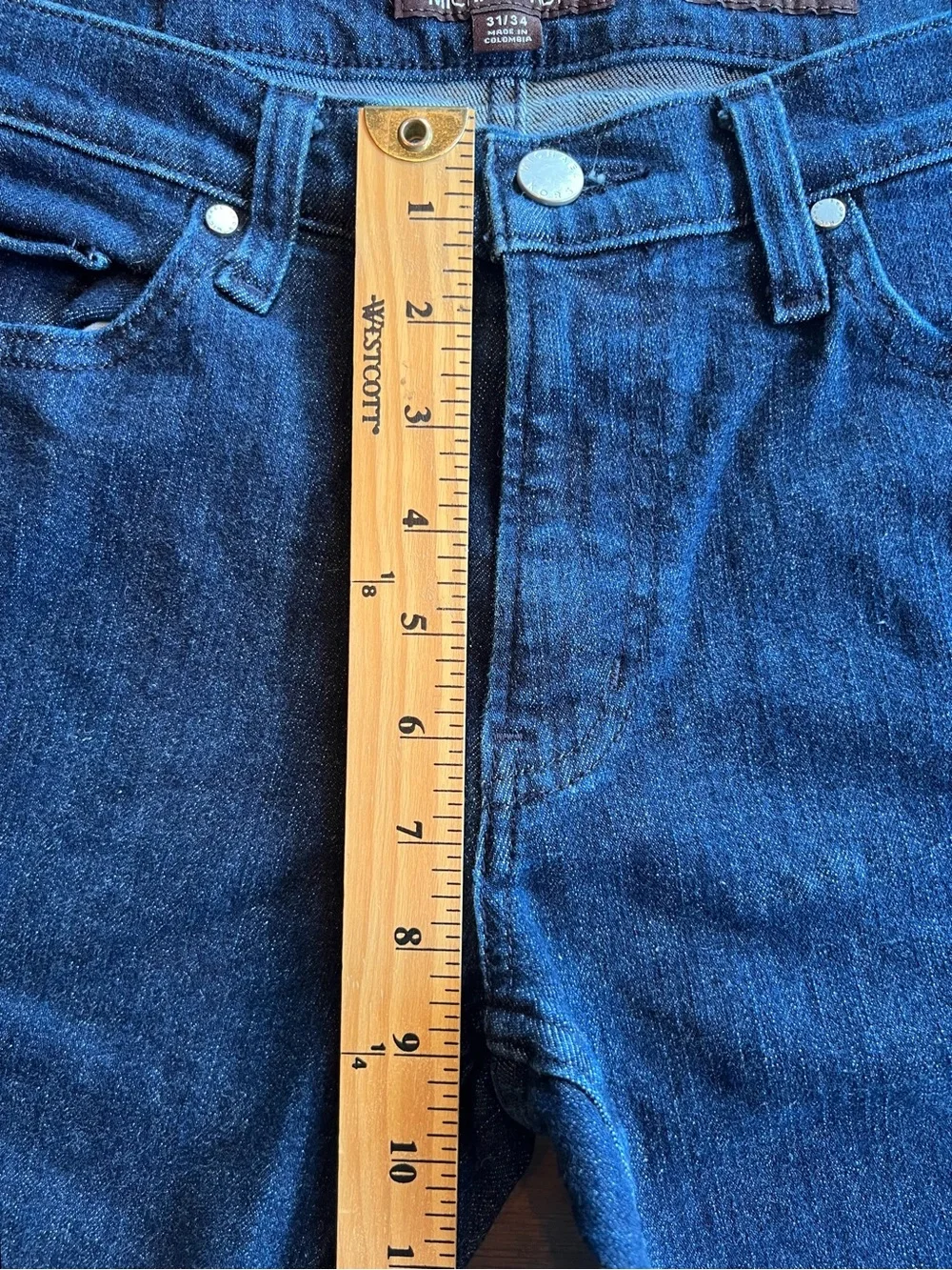 NWOT Michael Kors Kent Skinny Jeans Size 31/34 Dark Wash Denim 32” Inseam